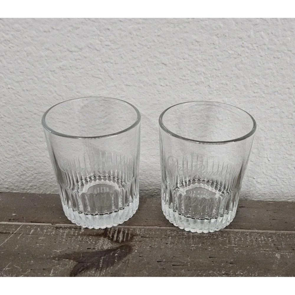 Crown Royal Whiskey Rocks‎ Glasses Set of 2 Etched Barware Classic Retro
